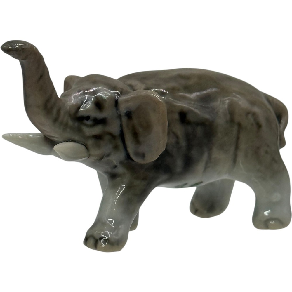 Koto Japan Elephant Figurine Ceramic Animal Statue Trunk Up Vintage Decor